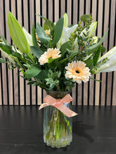 Load image into Gallery viewer, Gerbra and Lily Vase Arrangement
